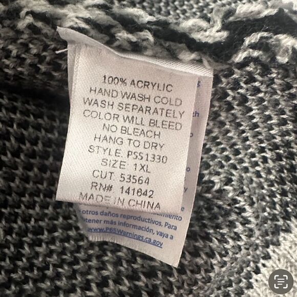 New! She + Sky Gray V-Neck Leopard Sweater Sz 1X - Picture 4 of 5